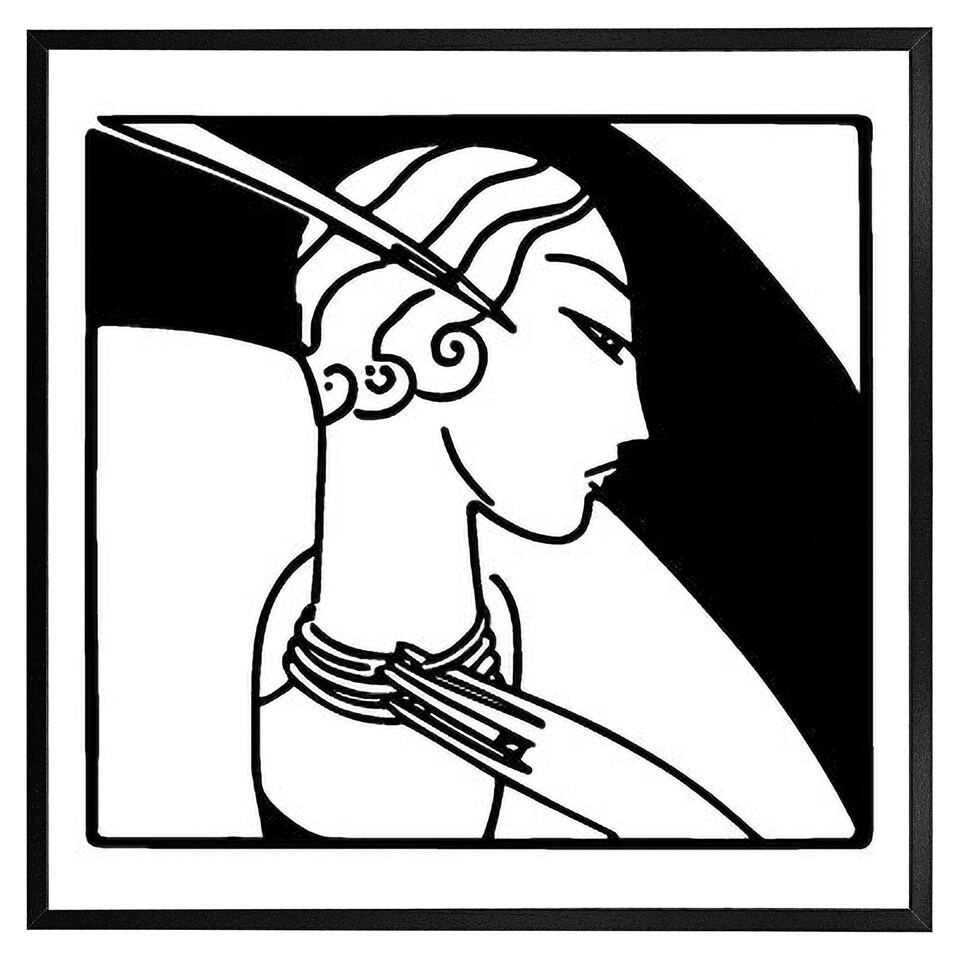 image 1 of Art deco woman (Picture Frame) Grey | XS
