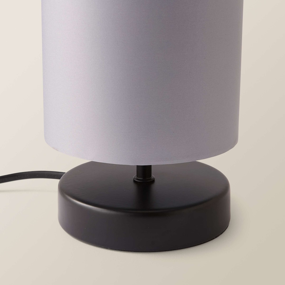 image 1 of ValueLights Francis Matte Black Touch Table Lamps Grey Shades | Black | Grey