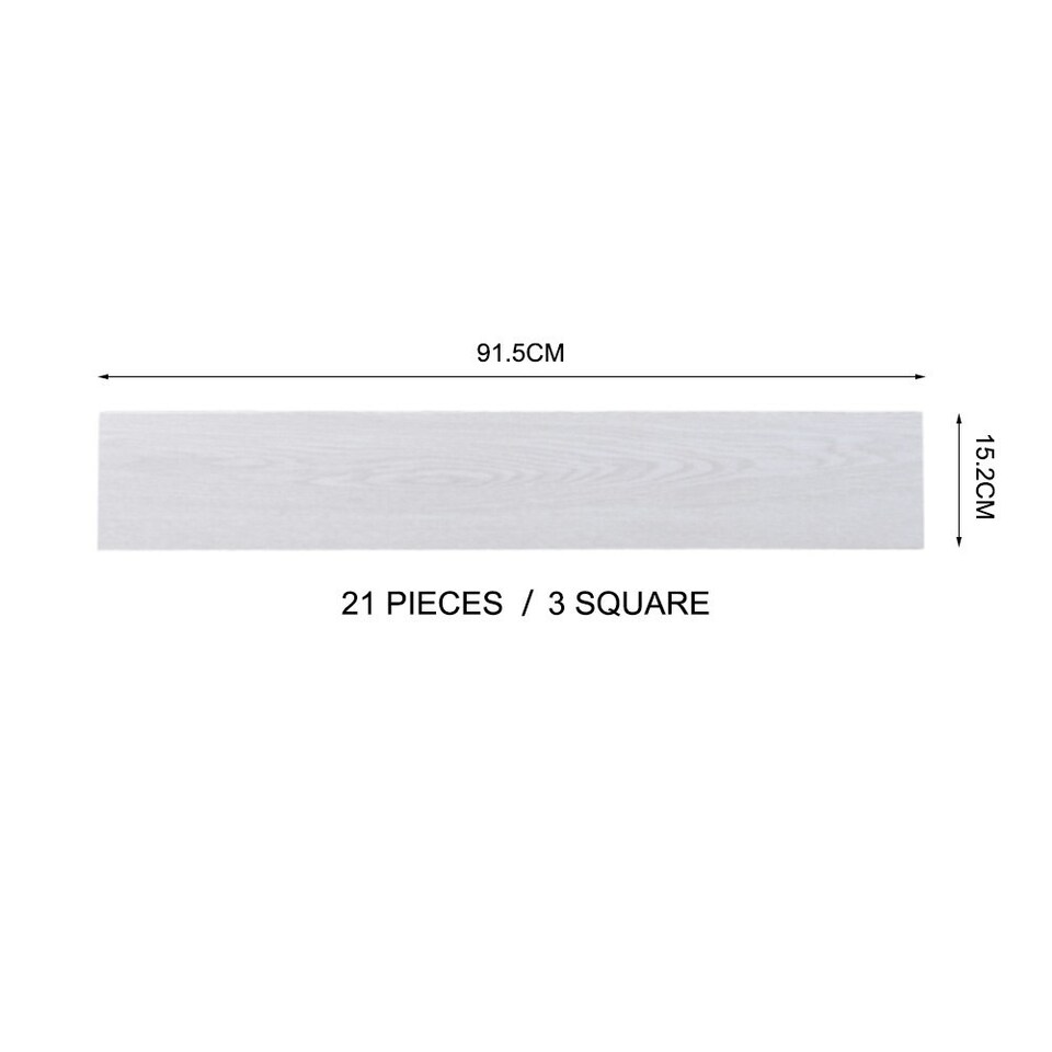 image 1 of Living and Home 21Pcs Rustic Style Wood Plank PVC Flooring - White 91.5 L x 15.2 Wcm | White