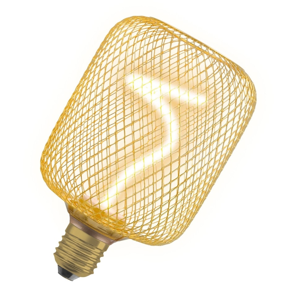 image 1 of Osram Decor LED Spiral Filament Square Lamp 100 18 Gold DIM 3.5W 818 E27