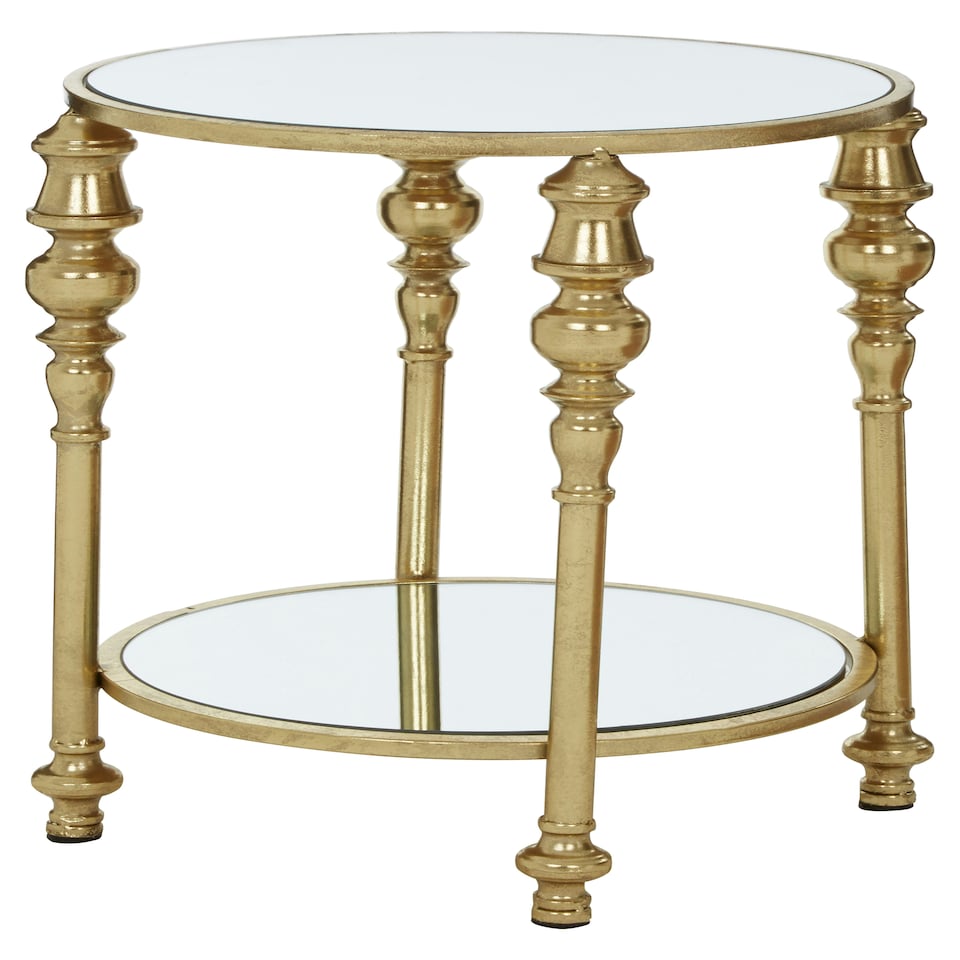 image 1 of Marcia 2 Tier Gold Finish Side Table Gold