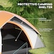 image 8 of Outsunny 2 Man Camping Tent w/ Sewn-in Groundsheet, 3000mm Waterproof, Orange