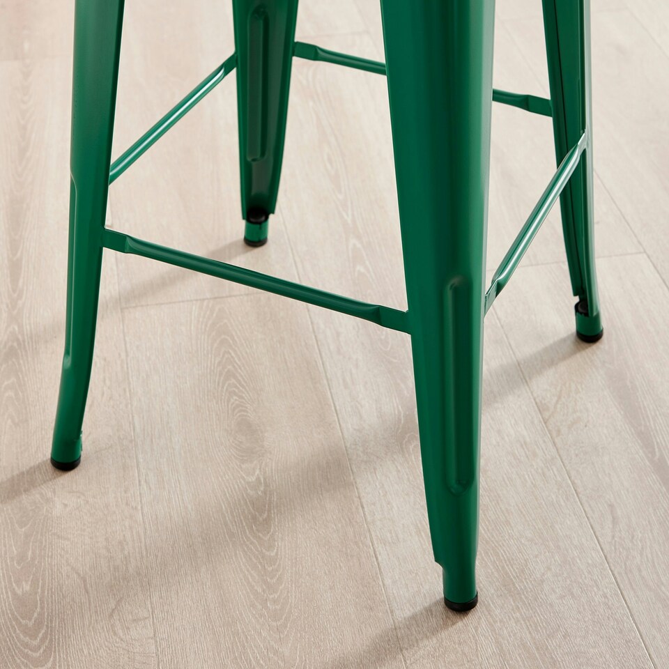 image 1 of Furniturebox 2x Colton 'Tolix' Style Dark Green Metal Bar Stools
