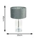 image 3 of ValueLights Jessy Glass with Silver Trim Table Lamp with Grey Velvet with Chrome Inner Lamp Shade