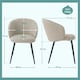 image 9 of SONARA Modern Set of 2 Chunky Weave Fabric Ergonomic Dining Chairs with Arms | Grey