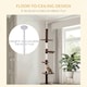 image 3 of PawHut Floor to Ceiling Cat Tree 5-Tier Climbing Tower Scratching Post Brown