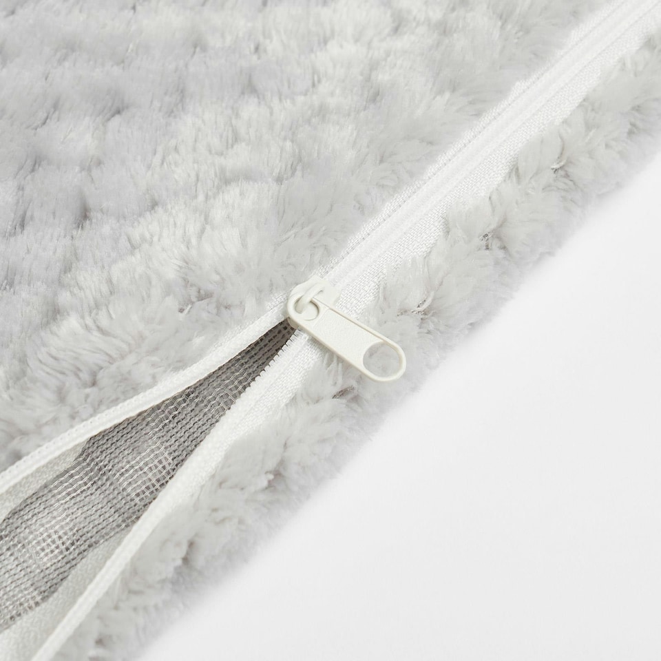 image 1 of OHS 2 x Soft Waffle Textured Fleece Cushion Covers, 45x45cm - Silver