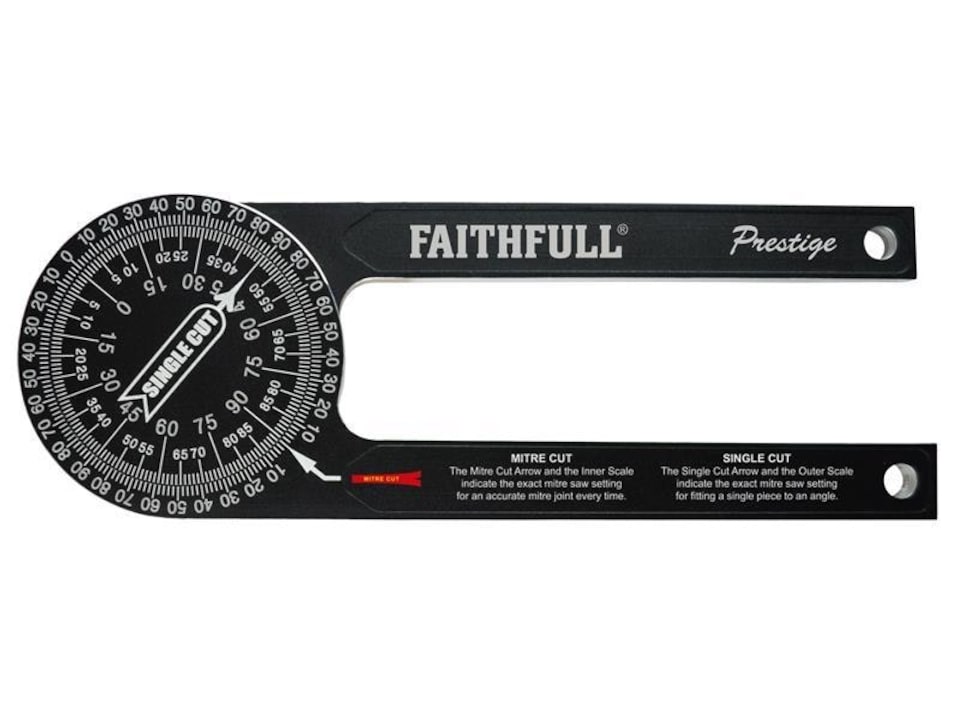 Faithfull Prestige Mitre Saw Protractor Black Aluminium