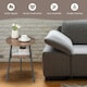 image 9 of COSTWAY Round Side Table Wooden 2-Tier Sofa End Table Brown