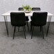 image 5 of Grey Dining Table with Hairpin Legs & 4 Black Velvet Chairs Set for Kitchen & Dining Room Grey