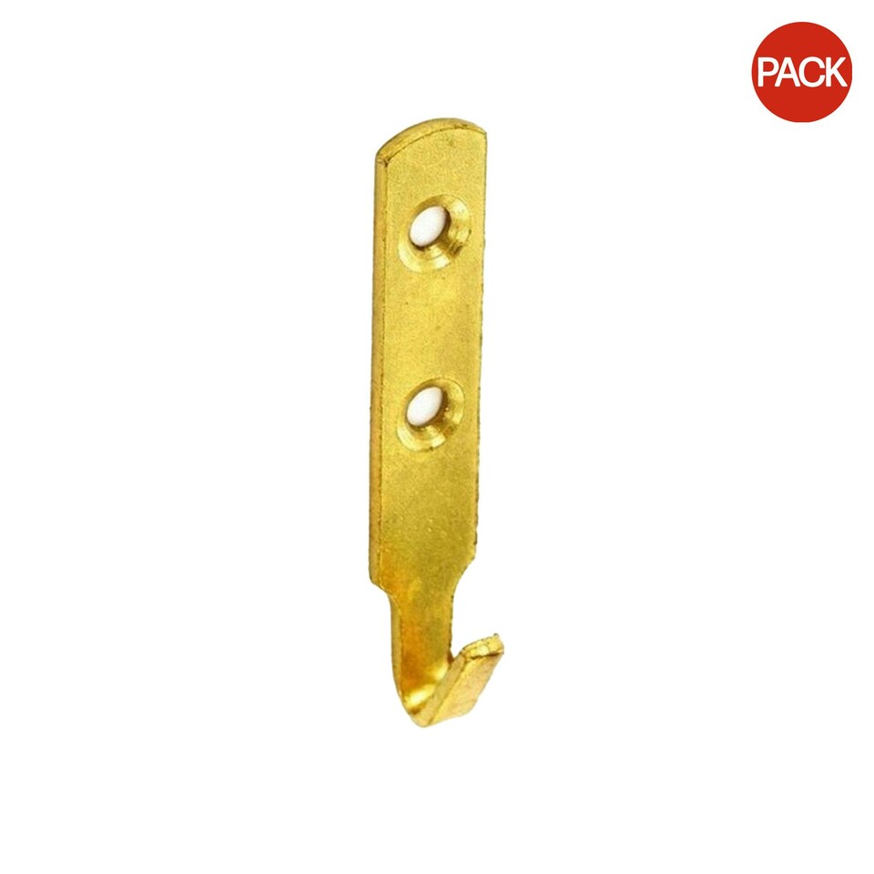 Securpak Heavy Duty Picture Hooks (Pack of 2) - Gold - 60mm