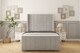 image 1 of Sloomy Hargrave Silver Plush Bed Frame With 50"  Upholstered Wingback Headboard 4'6 Double
