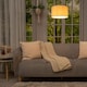 image 3 of ValueLights Reni Pair Natural Fabric Small Drum Ceiling Shades
