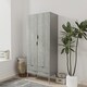 image 4 of Malmo 2 Door 2 Drawer Wardrobe with Scandi Legs Cupboard Hanging Rail 180cm | Multi | Grey Ash Grey | 1