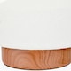 image 4 of Wood Effect White Textured Ceramic Table Lamp | White | White | 1