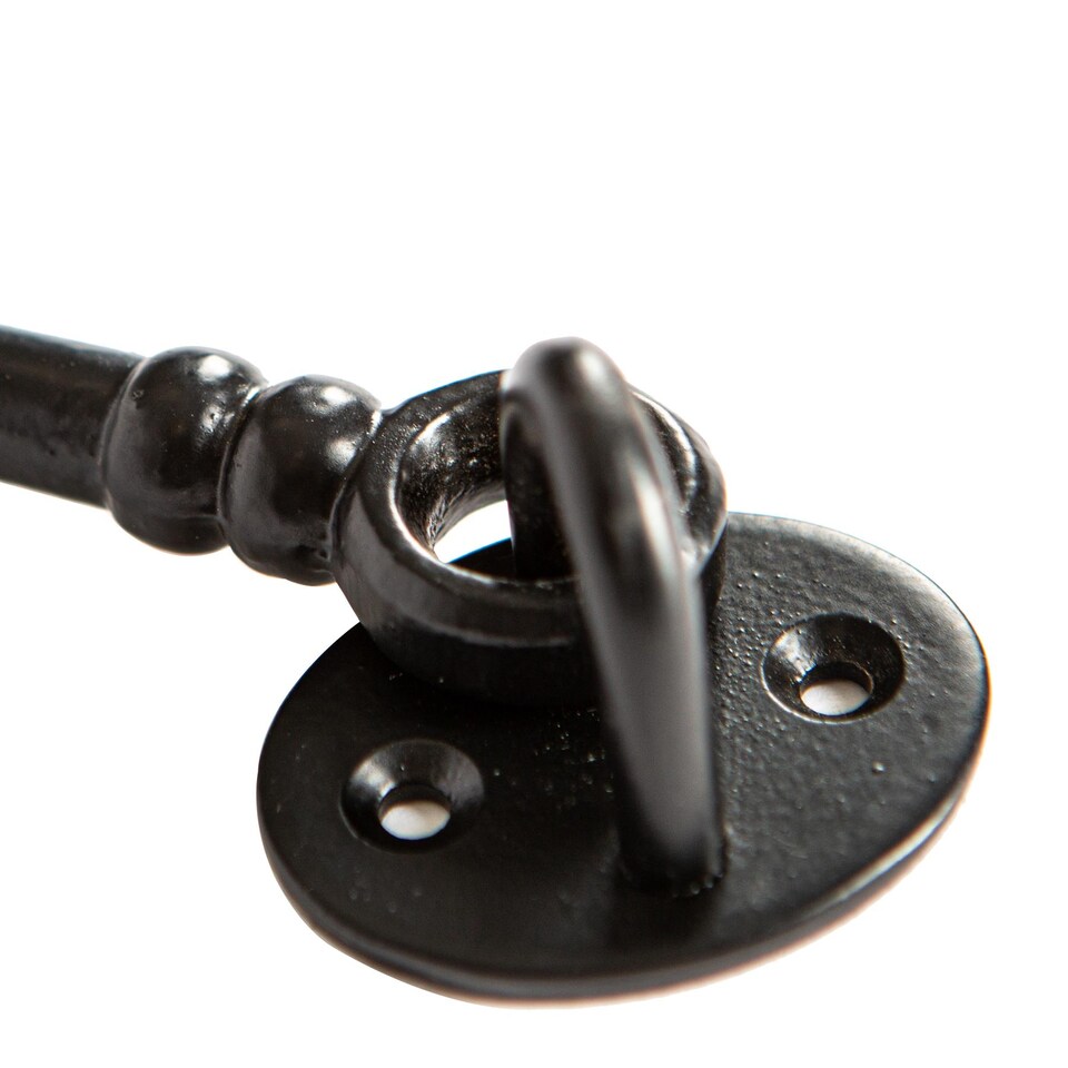image 1 of Hammer & Tongs Ornate Cabin Hook and Eye - W125mm - Black