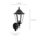 image 3 of EGLO Navedo Traditional Black Aluminium Exterior Wall Lamp