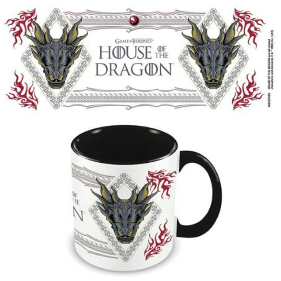 HOUSE OF THE DRAGON (ORNATE) BLACK COLOURED INNER MUG - MUGS N/A