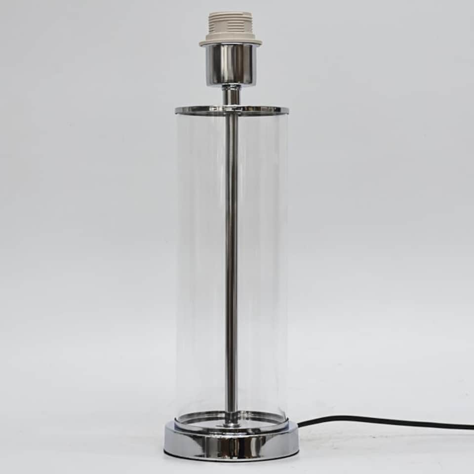 image 1 of Aura - Chrome Table Lamp with Black Pleated Velvet Shade Chrome | Black