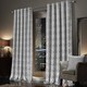 image 2 of Luxe Geo Velvet Eyelet Curtains in Grey, 167cm x 228cm | Grey | Grey