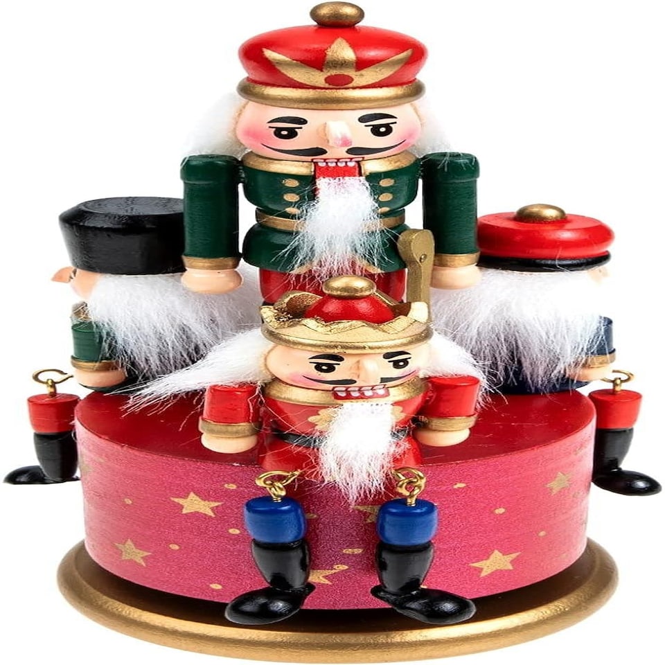 image 1 of 20cm Musical Box Wooden Nutcrackers Soldiers Christmas Ornament Any One