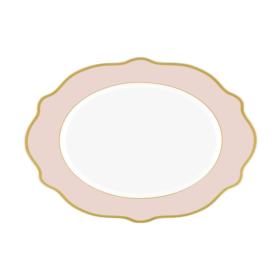 image 1 of Jaswely Collection Porcelain Dinner Plates, Set of 6 (Pink)