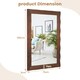 image 2 of COSTWAY Farmhouse Wall Mirror Wood Vanity Wall Mirror Brown Brown