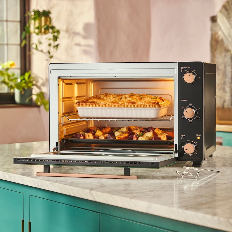image 1 of Cooks Professional 60L Mini Oven - X-Large Electric Countertop Cooker with Adjustable Temperature & Timer