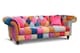 image 1 of Multicoloured Velvet Patchwork 3 Seater Scroll Arm Chesterfield Sofa PORTOFINO