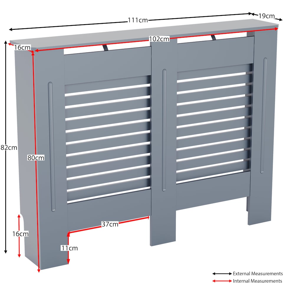 image 1 of Vida Designs Milton Radiator Cover Grey, Medium
