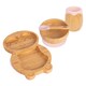 image 1 of Tiny Dining 4pc Penguin Bamboo Suction Baby Feeding Set - Pastel Pink