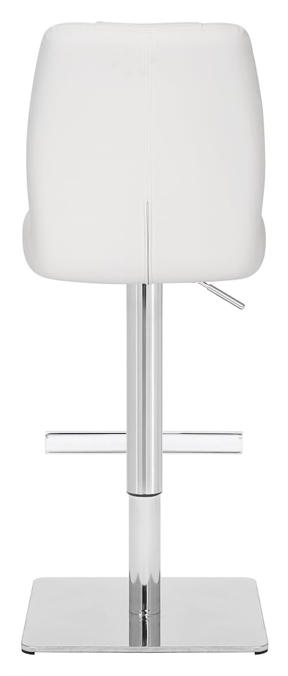 image 1 of Ravenna Deluxe Breakfast Bar Stool, Chrome Footrest, Height Adjustable Swivel Gas Lift, Home Bar & Kitchen Barstool, White