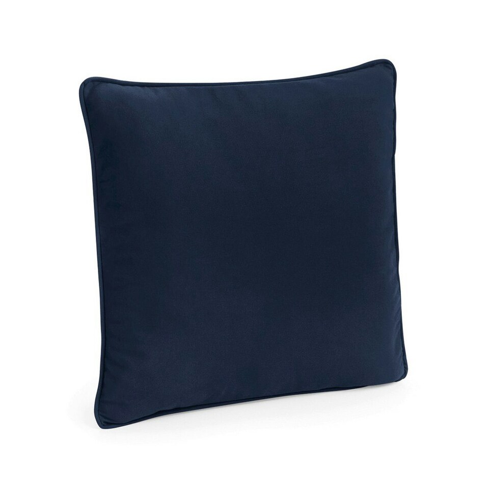 image 1 of Westford Mill Cotton Piped Cushion Cover - Natural/French Navy - One Size