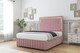 image 3 of Sloomy Boston Gold Pink Plush Divan Bed Base 2 Drawers Foot-End With 26 Inch Strutted Headboard & 12 Inch Matching Footboard | Pink | Pink | Super King | 1