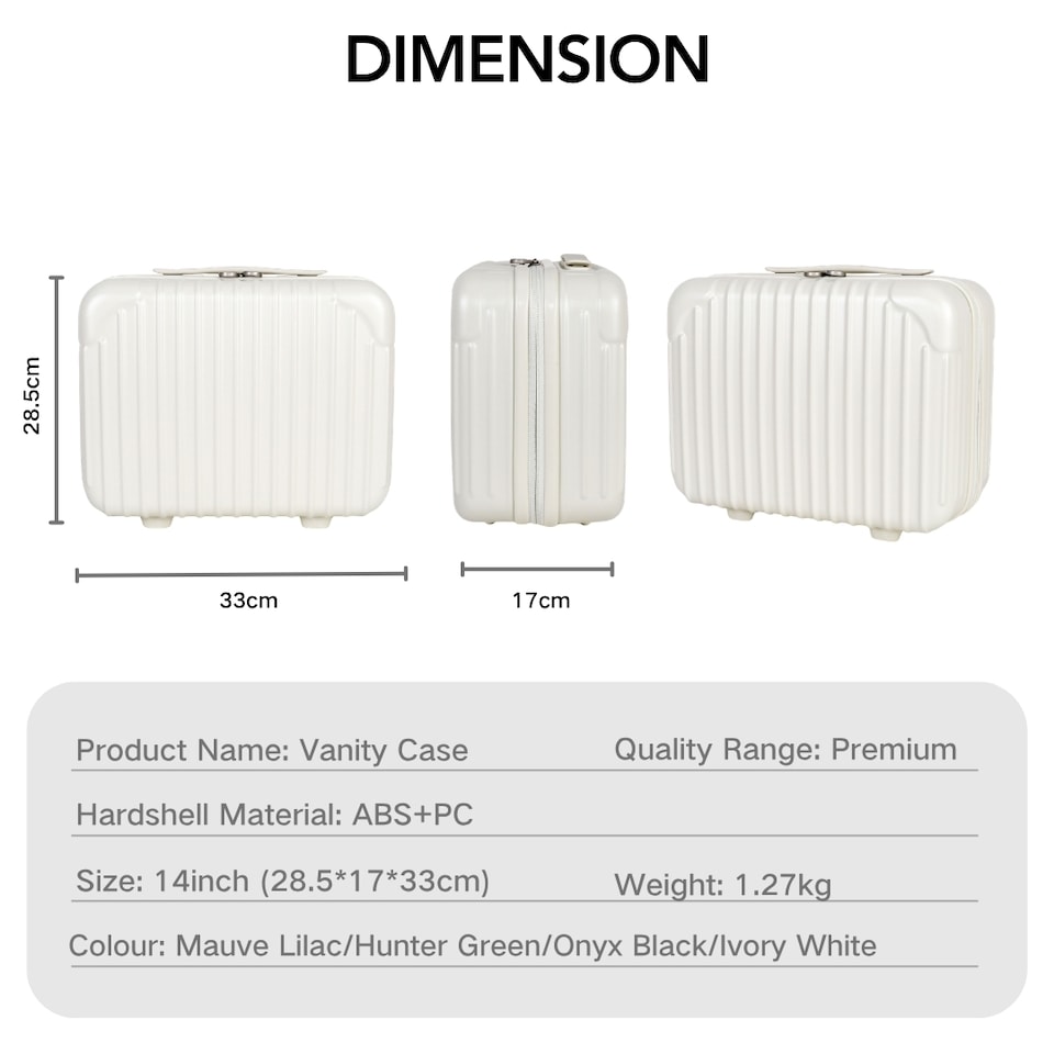 image 1 of 4 Piece Suitcase Set: Vanity, Carry-On, Medium & Large with Cupholder | White | Off White