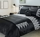 image 1 of Duvet Cover And Pillowcase Set Black And Silver Sequence Luxury Design Polyester Bed Linen Black | Black | King