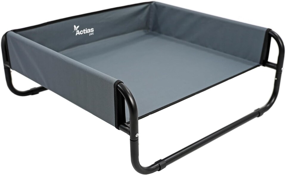 image 1 of Actiaspet Elevated Dog Bed Steel Frame Raised Pet Cot Black or Grey (Grey, Medium)