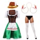 image 1 of Green & Brown Bavarian Dress with Stockings, Plaits & Hat Brown | S