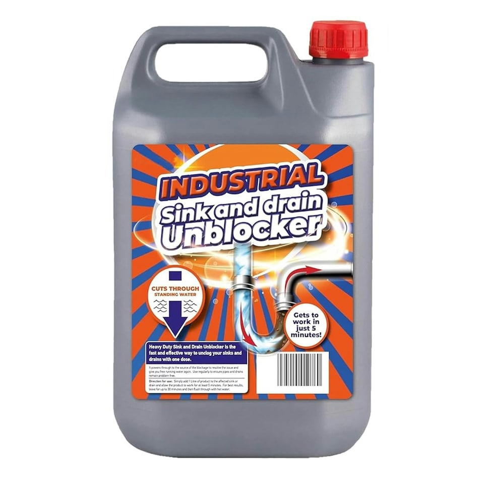 image 1 of 2 x 5L Strong Heavy Duty Industrial Sink & Drain Unblocker Cuts Through Standing Water Fast Effect