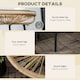 image 5 of Outsunny Rattan Side Table w/ Tempered Glass Tabletop, Beige