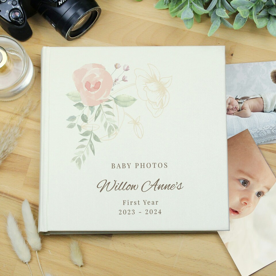 image 1 of Personalised Floral Square Photo Album