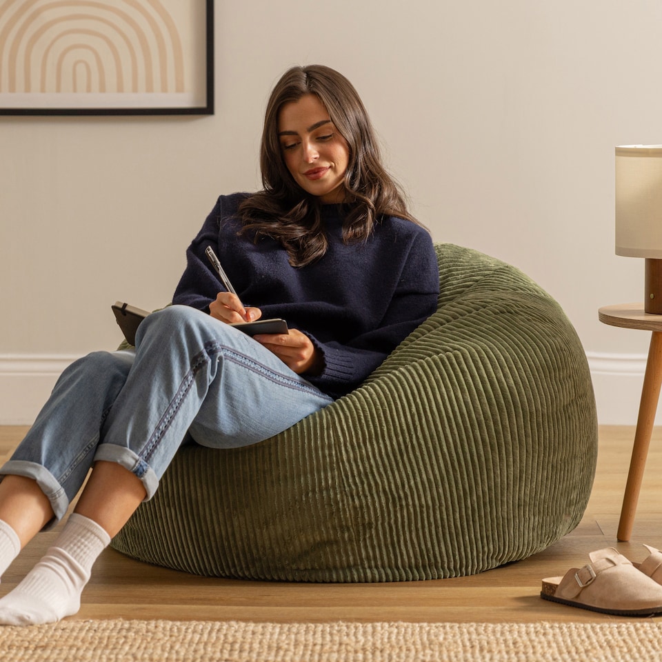 image 1 of Kingston Beanbag Corduroy Sage Green | Green | Sage Green | 1