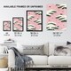 image 3 of Pink Sky With Clouds and Birds Vintage Wall Art Print Bijutsukai 18x24"