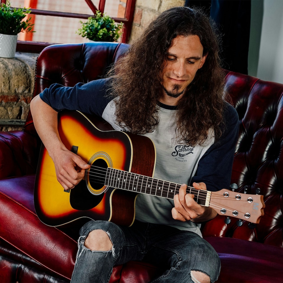 image 1 of MX by 3rd Avenue Cutaway Electro Acoustic Guitar Pack | Orange