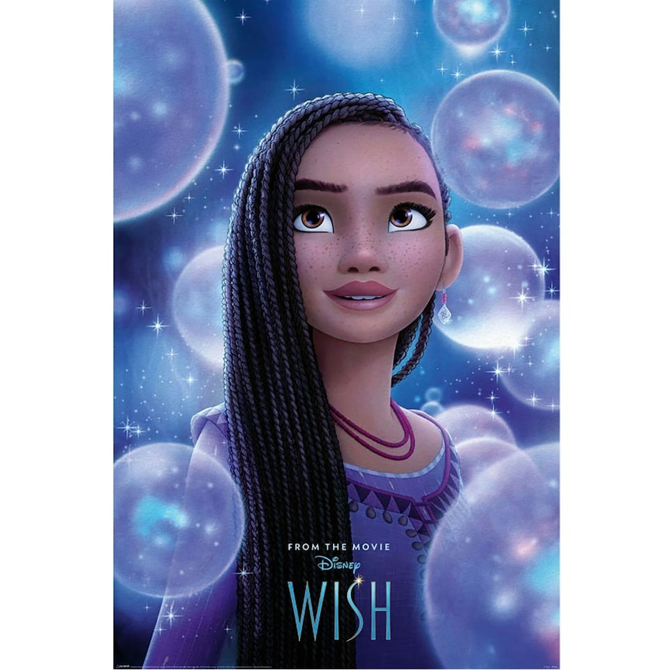 Wish Held Bubbles Asha Poster - Multicoloured - 91cm x 61cm