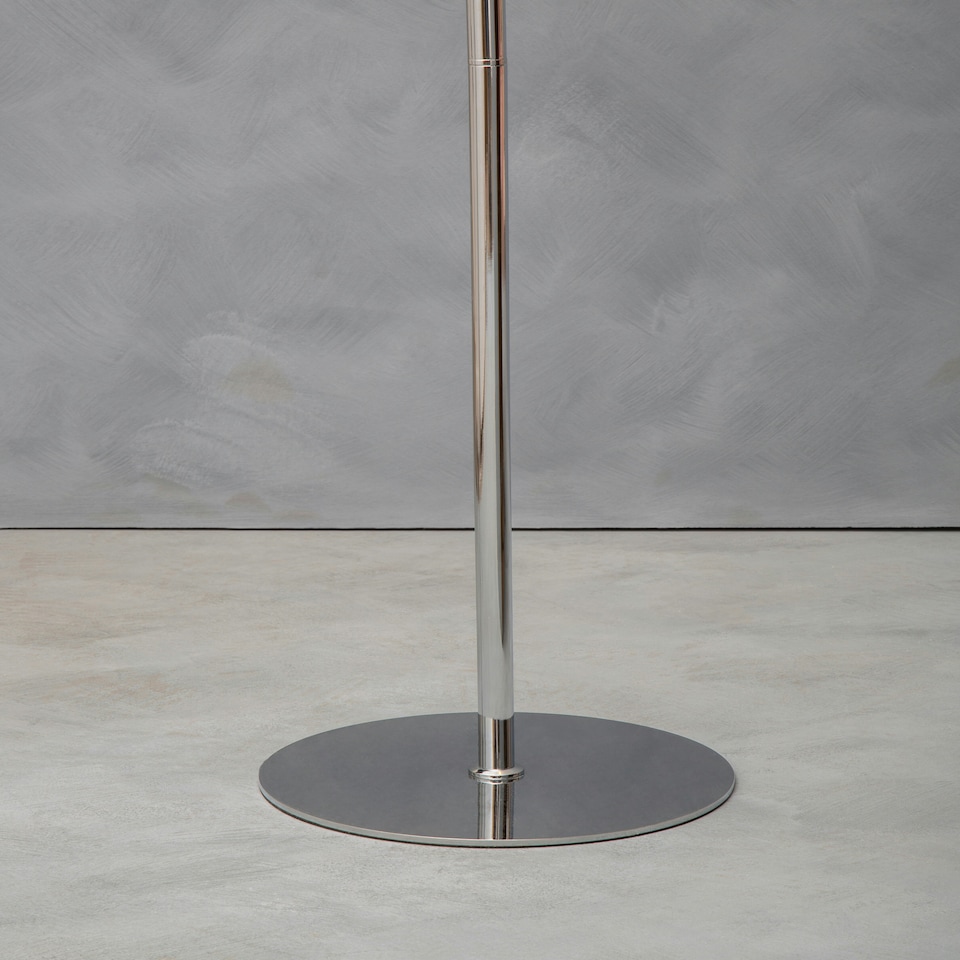 image 1 of Interiors by Premier Chrome Finish And White Glass Floor Lamp Silver