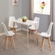 image 3 of Bendal Dining Set - White/Beech/White Faux Leather White