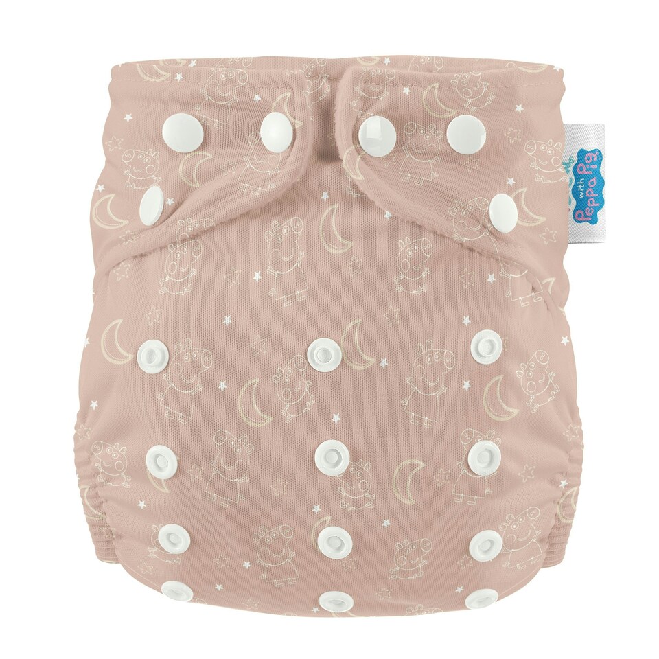 image 1 of Peppa Pig One Size All-In-One Reusable Cloth Nappy - Moons & Stars