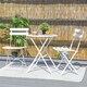 image 9 of Harbour Housewares 2 Seater Sussex Bistro Set - Round - White | White | White