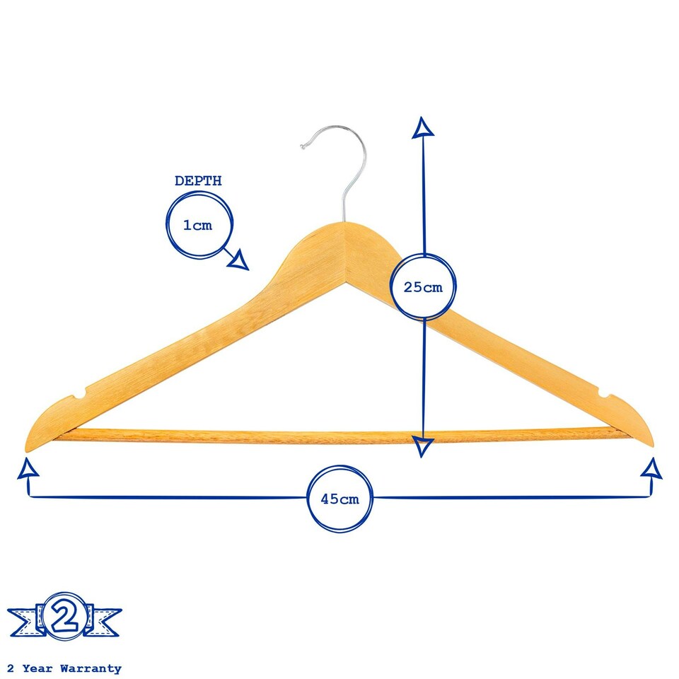 image 1 of Harbour Housewares Wooden Clothes Hanger - Grey - Pack of 10 - Wooden Hanger Coat Hanger Suit Hanger Jacket Hanger Shirt Hanger Trouser Hanger
